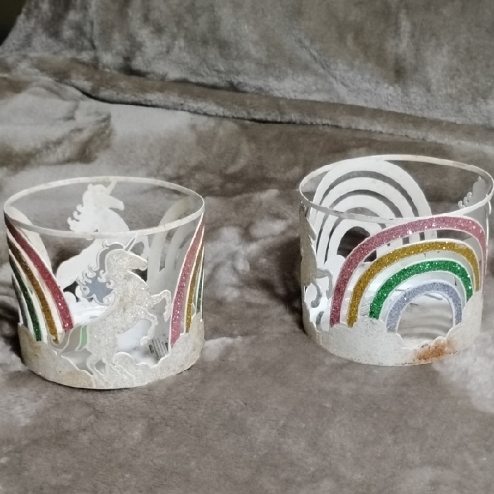 Bath And Body Works Rainbow Unicorn Metal Candle Holders